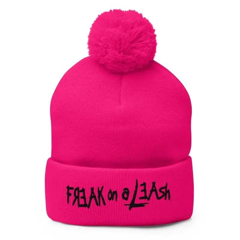 HOT PINK LOGO Pom Pom Beanie